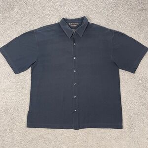 Nike Tiger Woods Golf Shirt Men L Black Geometric Button Up Short Sleeve Office